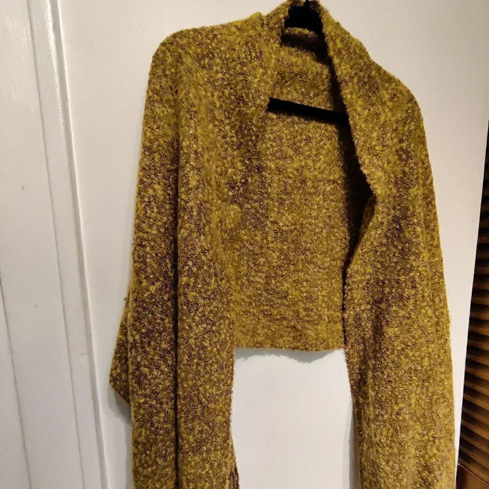 Cole Street Long Winter Scarf in Dressy Golds and Yellows. Unknown Fiber Soft